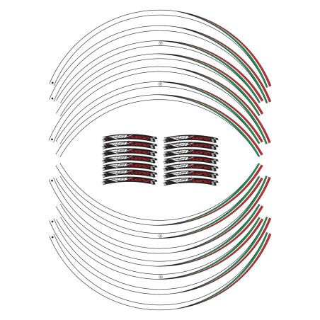 KIT STRISCE ADESIVE compatibili per CERCHI 17 MOTO APRILIA RSV TUONO stickers