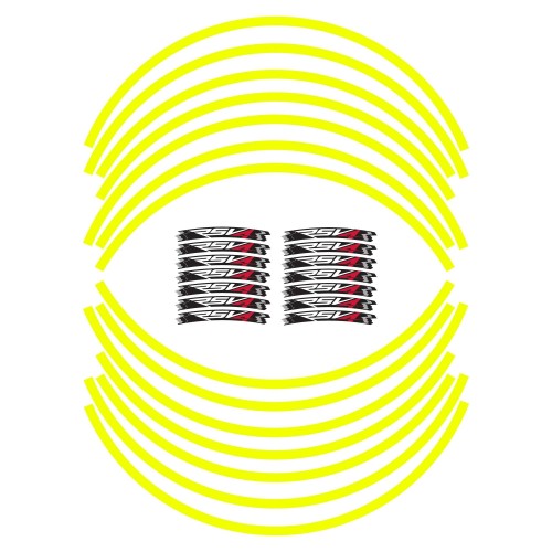 ADHESIVE STRIP KIT kompatibel für 17 RIMS MOTORCYCLE APRILIA RSV4 - YELLOW FLUO 2