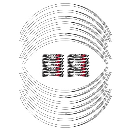 KIT TIRAS ADHESIVAS compatibles para LLANTAS 17 MOTO APRILIA RSV4 stickers tuning