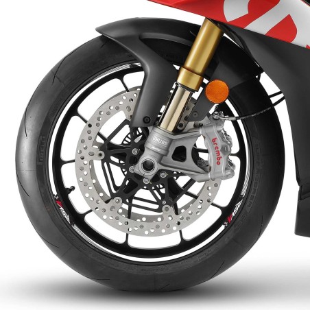 KIT TIRAS ADHESIVAS compatibles para LLANTAS 17 MOTO APRILIA RSV4 stickers tuning