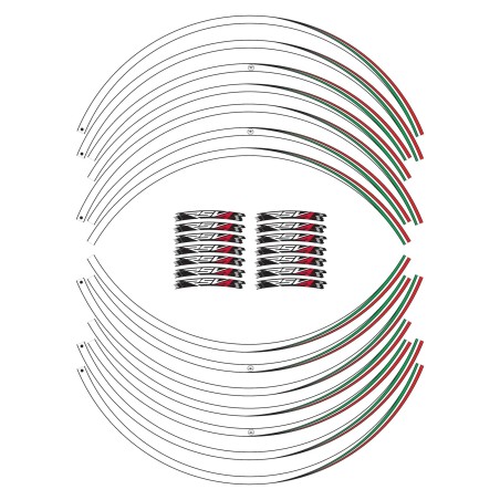 KIT TIRAS ADHESIVAS compatibles para LLANTAS 17 MOTO APRILIA RSV4 stickers tuning