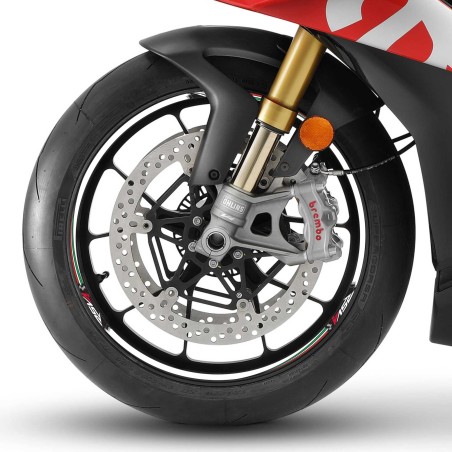 KIT TIRAS ADHESIVAS compatibles para LLANTAS 17 MOTO APRILIA RSV4 stickers tuning