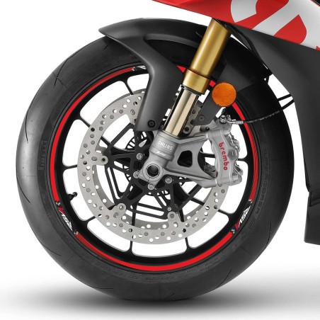 KIT TIRAS ADHESIVAS compatibles para LLANTAS 17 MOTO APRILIA RSV4 stickers tuning