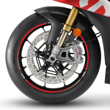KIT TIRAS ADHESIVAS compatibles para LLANTAS 17 MOTO APRILIA RSV4 stickers tuning