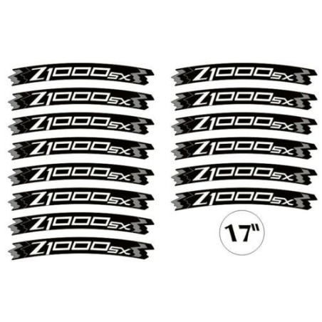 KIT TIRAS ADHESIVAS compatible para LLANTAS MOTO KAWASAKI Z1000SX 17 AMARILLO FLUO