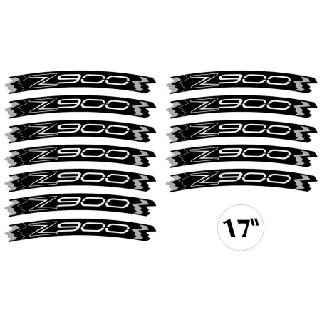 KIT STRISCE ADESIVE compatibili per CERCHI 17 MOTO KAWASAKI Z900- GIALLO FLUO