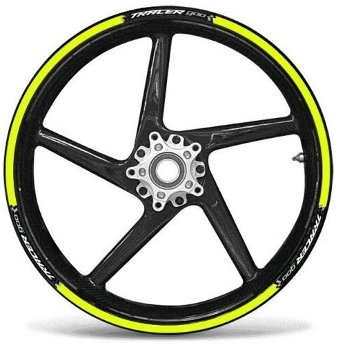KIT TIRAS ADHESIVAS compatible para 17 LLANTAS DE MOTO YAMAHA TRACER 900 AMARILLO FLUO