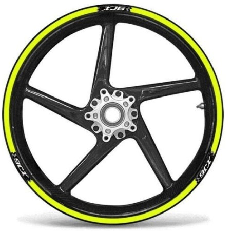 KIT STRISCE ADESIVE compatibili per CERCHI 17 MOTO YAMAHA XJ6 GIALLO FLUO