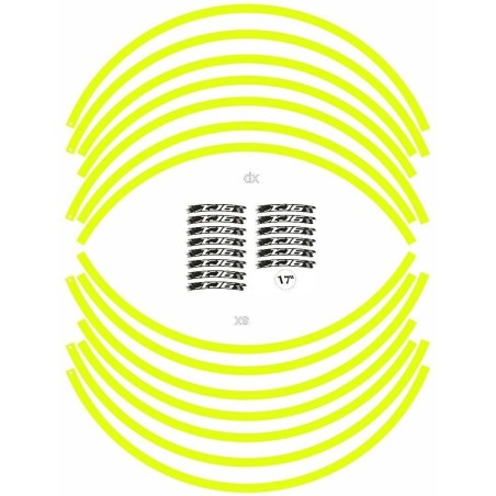 KIT STRISCE ADESIVE compatibili per CERCHI 17 MOTO YAMAHA XJ6 GIALLO FLUO