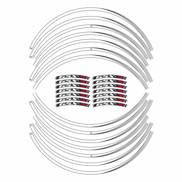 Adhesive strips kit for 17" wheel rims compatible with Suzuki GSXS 750-1000
