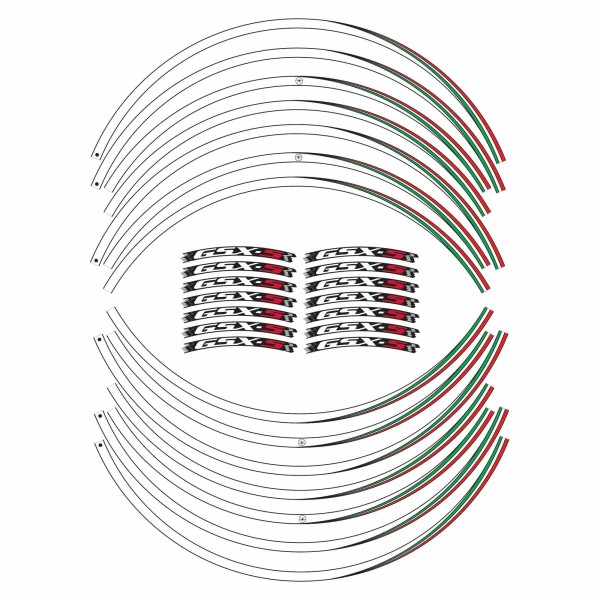 Kit strisce adesive per cerchi ruote 17" compatibili con Suzuki GSXS 750-1000