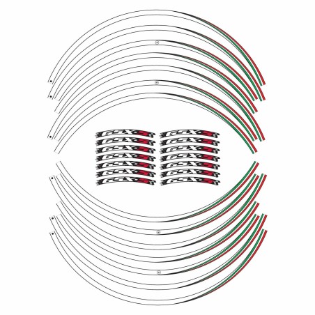 Kit strisce adesive per cerchi ruote 17" compatibili con Suzuki GSXS 750-1000