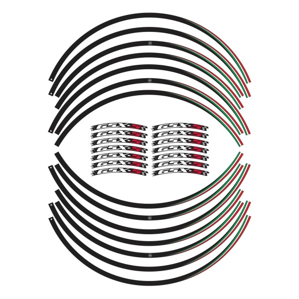 Adhesive strips kit for 17" wheel rims compatible with Suzuki GSXS 750-1000