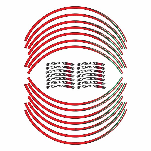 Kit strisce adesive per cerchi ruote 17" compatibili con Suzuki GSXS 750-1000