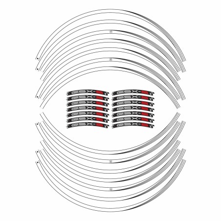 Kit tiras adhesivas para llantas de 17" compatible con Suzuki GSXS 950-1000
