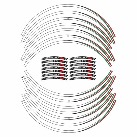 Kit tiras adhesivas para llantas de 17" compatible con Suzuki GSXS 950-1000