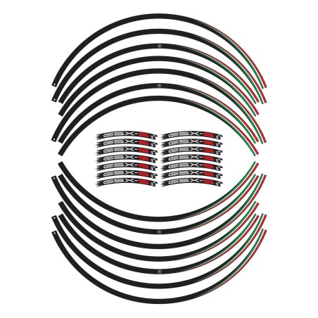 Kit strisce adesive per cerchi ruote 17" compatibili con Suzuki GSXS 950-1000
