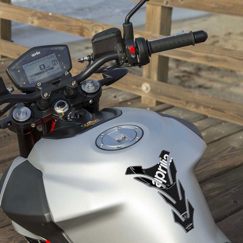 PARASERBATOIO ADESIVI CARBONIO PROTEZIONE SERBATOIO in RESINA 3D x MOTO APRILIA