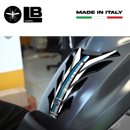 PARASERBATOIO ADESIVO 3D PROTEZIONE SERBATOIO Resinato per MOTO BMW Nero-Bianco