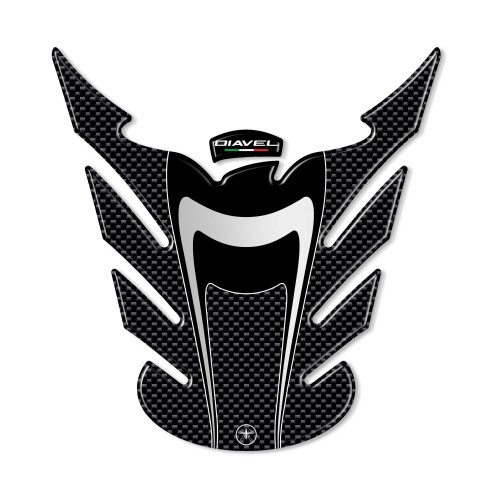 PARASERBATOIO ADESIVO 3D RESINA GEL CARBONIO compatibile per MOTO DUCATI DIAVEL