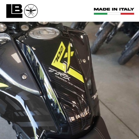 Adhesive tank protector compatible with Benelli TRK 702x