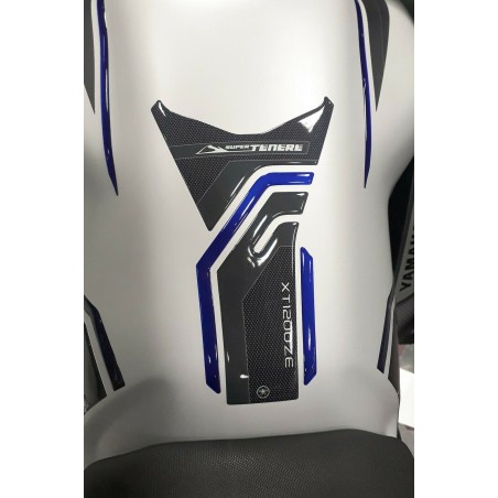 PROTECTOR DE DEPÓSITO ADHESIVO en RESINA 3D compatible con YAMAHA SUPER Tenere azul