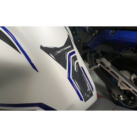PROTECTOR DE DEPÓSITO ADHESIVO en RESINA 3D compatible con YAMAHA SUPER Tenere azul