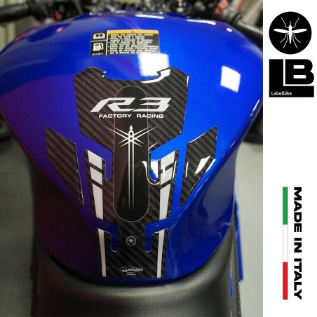 Protector de depósito de gel 3D Protección del depósito para motos compatible con Yamaha R3 2019-2023
