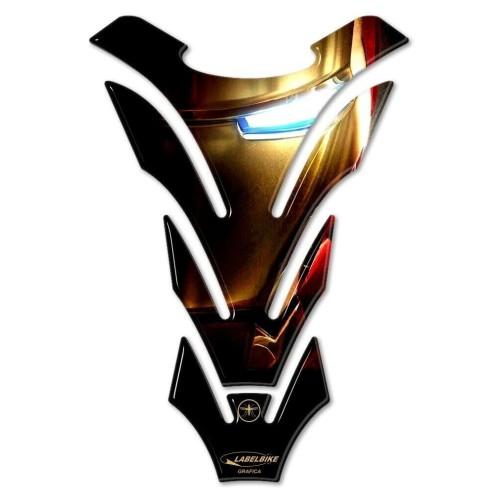 PARASERBATOIO in resina gel 3D IRON MAN THE AVENGERS - ADESIVO PROTEZIONE MOTO