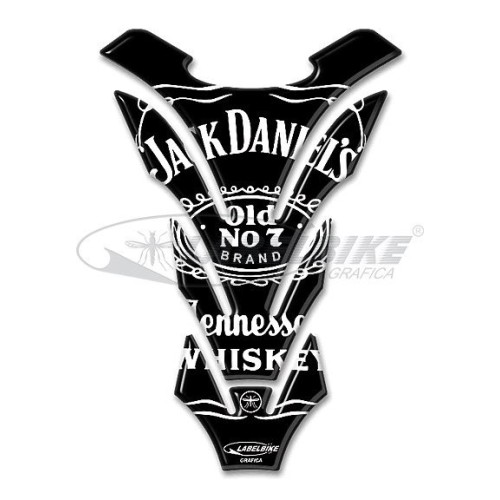 PARASERBATOIO Jack Daniel's ADESIVI 3D in RESINA Protezione SERBATOIO MOTO Nero