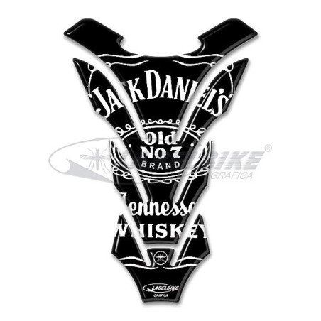 PARASERBATOIO Jack Daniel's ADESIVI 3D in RESINA Protezione SERBATOIO MOTO Nero
