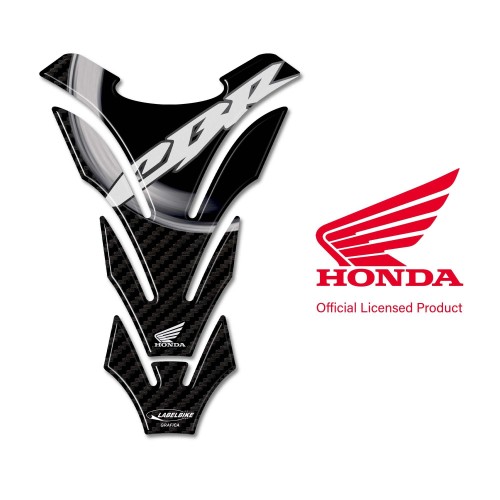 Protector depósito moto CBR Licencia oficial Honda Pegatina resina 3D carbono blanco 2