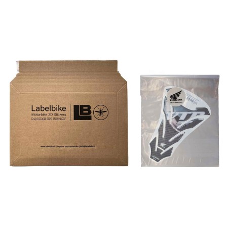 Paraserbatoio VTR SP1-SP2 Licenza Ufficiale Honda adesivo resina 3D bianco