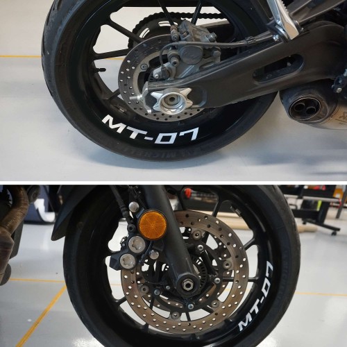 Escrituras adhesivas para llantas internas de motocicleta compatibles con Yamaha MT-07