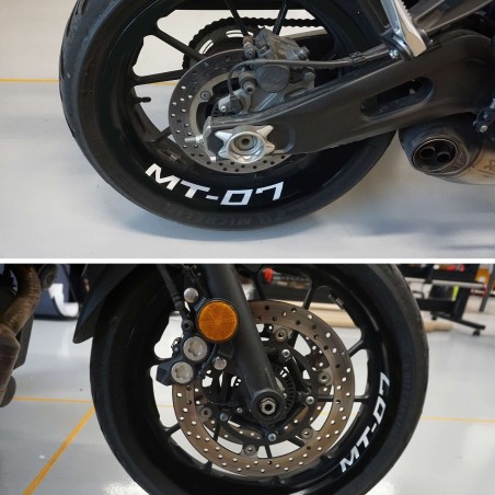 Escrituras adhesivas para llantas internas de motocicleta compatibles con Yamaha MT-07