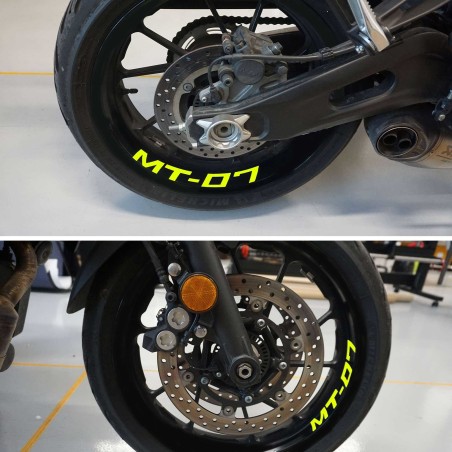 Escrituras adhesivas para llantas internas de motocicleta compatibles con Yamaha MT-07