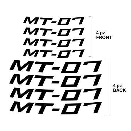 Escrituras adhesivas para llantas internas de motocicleta compatibles con Yamaha MT-07