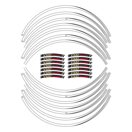 Strisce adesive cerchi ruote moto 17" compatibili con Moto Guzzi V100 Mandello