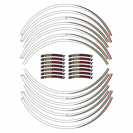 Strisce adesive cerchi ruote moto 17" compatibili con Moto Guzzi V100 Mandello