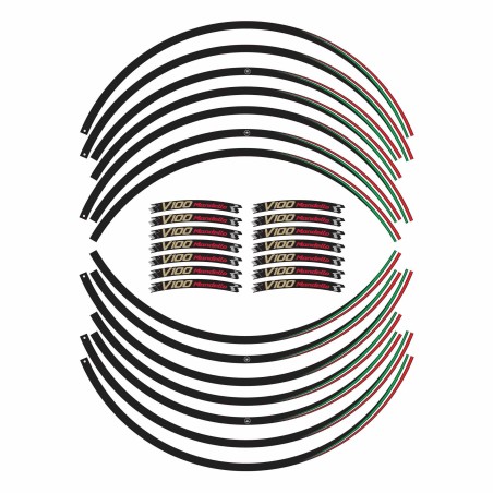 Strisce adesive cerchi ruote moto 17" compatibili con Moto Guzzi V100 Mandello