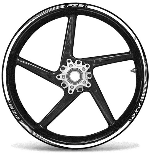 TIRAS ADHESIVAS compatibles para MOTO YAMAHA FZ8 FAZER Adhesivos blancos LLANTAS 17'
