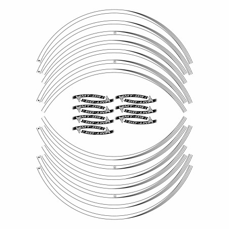 ADHESIVE STRIPS compatible for YAMAHA MT-09 MOTORCYCLE RIMS stickers 17' White
