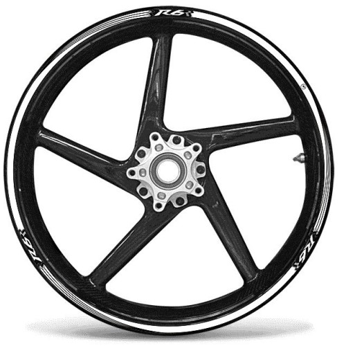 STRISCE ADESIVE compatibili per MOTO YAMAHA YZF R6 adesivi CERCHI 17' Bianche