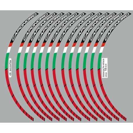 STRISCE ADESIVE per CERCHI MOTO 17" compatibili APRILIA CAPONORD 1200 2013-2016