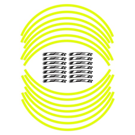 Adhesive Strips for Motorcycle Wheel Rims compatible with Mv Agusta F3 - Fluo Yellow