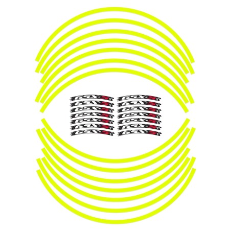 Strisce Adesive per Cerchi Ruote Moto compatibili Con Suzuki GSXS 750-1000 Fluo