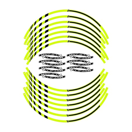 Tiras adhesivas para llantas de moto compatibles con Yamaha MT-07 - Amarillo fluo