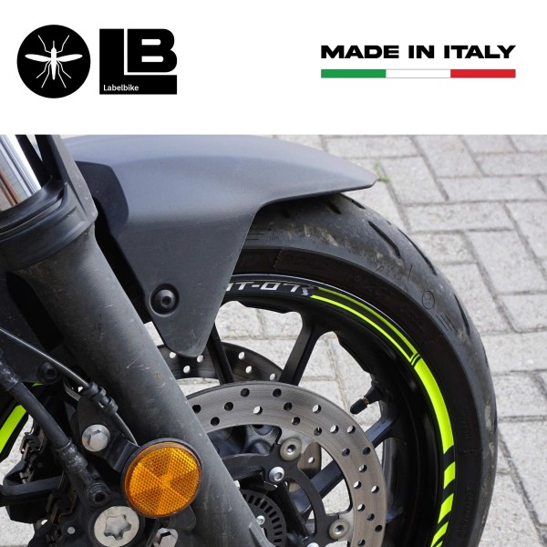 Strisce Adesive per Cerchi Ruote Moto compatibili Con Yamaha MT-07 - Giallo Fluo