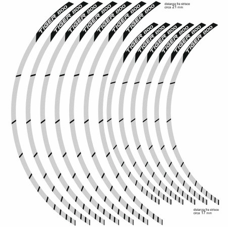 Adhesive strips 17-21 x compatible motorcycle rims Triumph Tiger 800 XCx 2018-2020