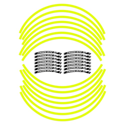 Adhesive Strips for Motorcycle Rims Compatible with Yamaha Tracer 9 2021 - Fluo Yellow